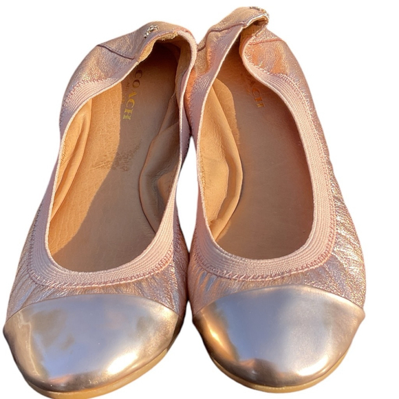 EUC - Coach Dalia Rose Gold Leather Ballet Flat - Size 8.5 - Picture 2 of 10